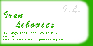 iren lebovics business card